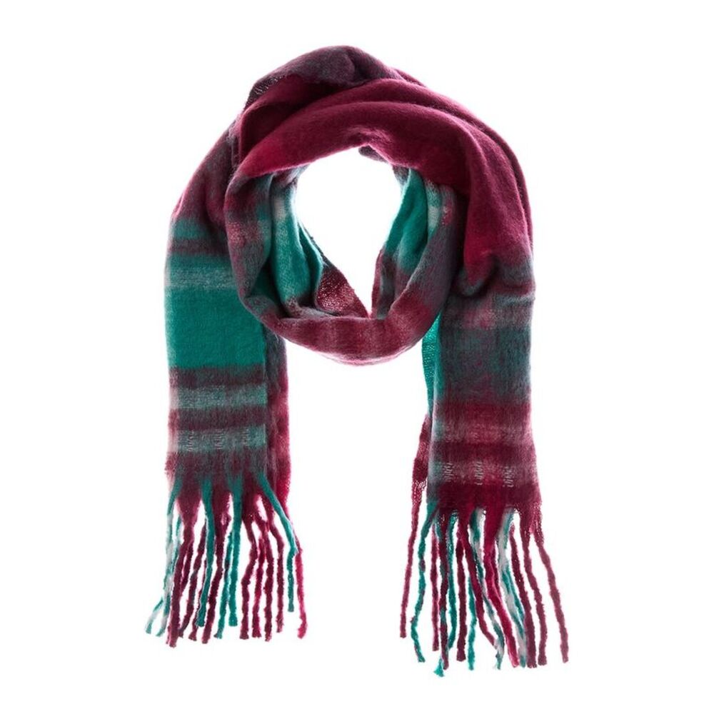 La Fiorentina Plush Fringe Scarf, Red